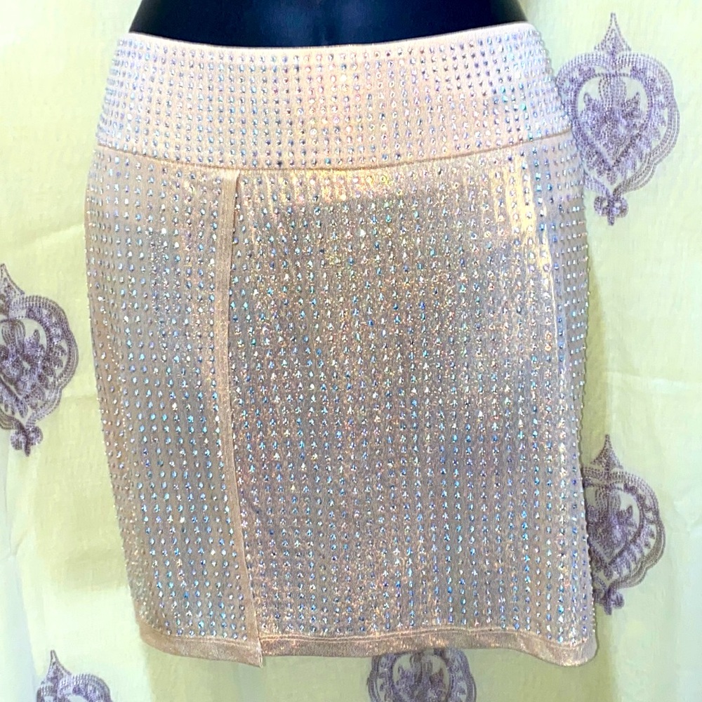 BANJUL RHINESTONE POLYESTER/SPANDEX MINI PANTY SKIRT SZ 30 Waist